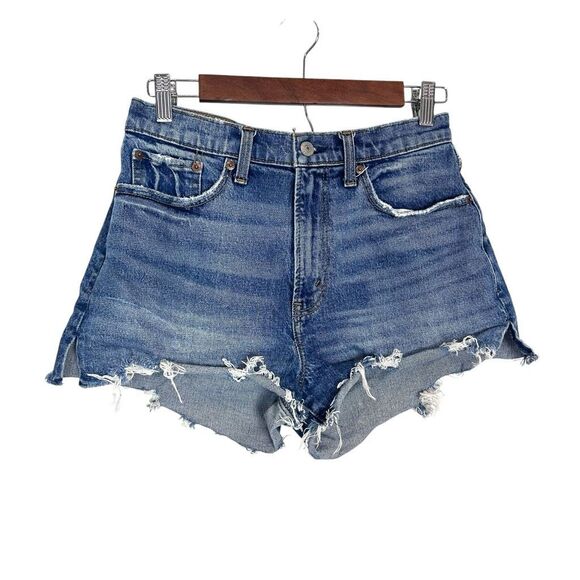 Abercrombie & Fitch Short Womens Size 28 Blue Curve Love The Mom High Rise Denim
